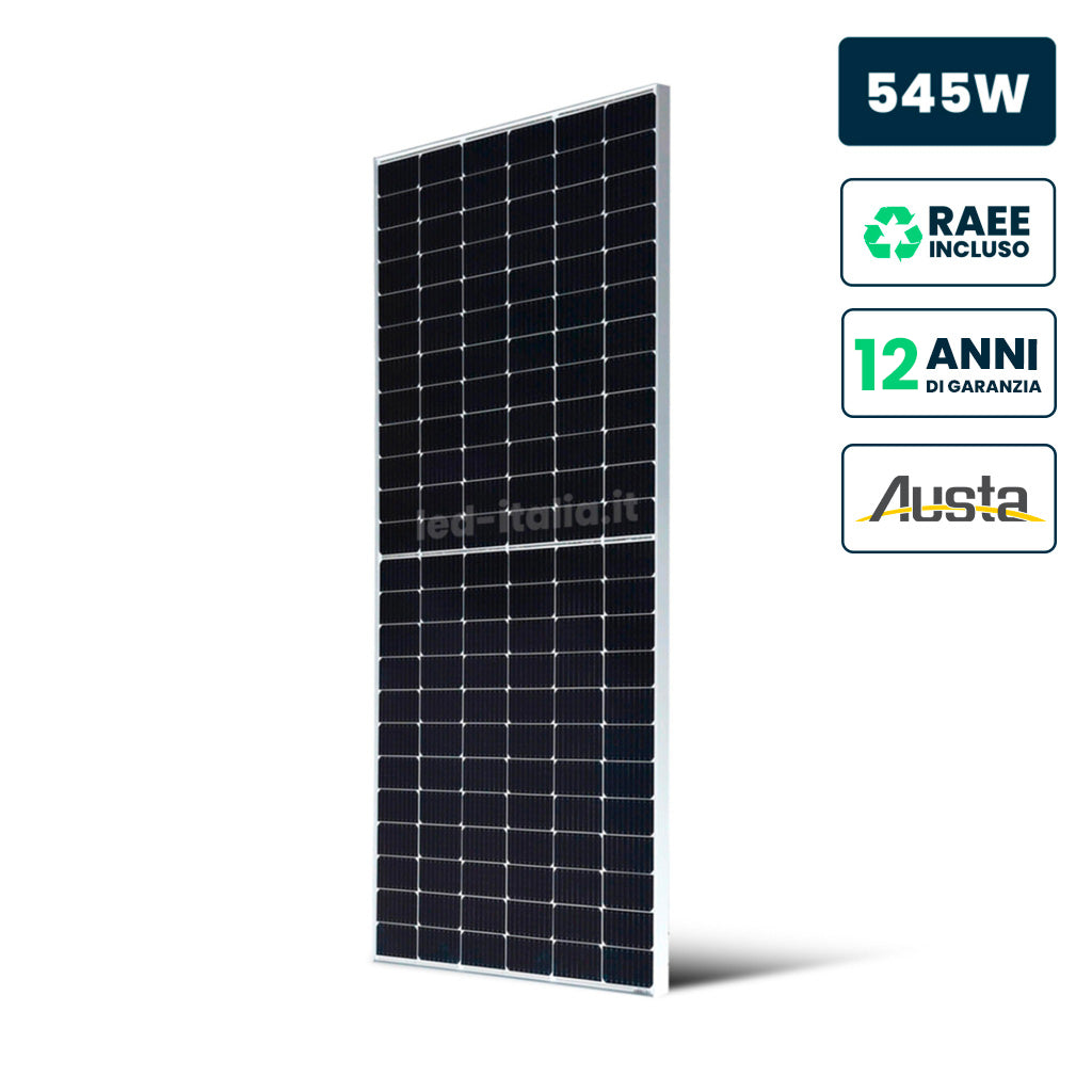 V-TAC Modulo Fotovoltaico AUSTA 545W Monocristallino Silver Frame 2279x1134x35mm IP67/IP68 V-TAC Modulo Fotovoltaico AUSTA 545W Monocristallino Silver Frame 2279x1134x35mm IP67/IP68